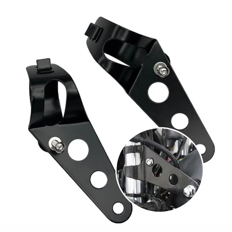 

1pc Universal Motorcycle Headlight Mount Bracket Fork Ear Chopper Headlamp Holder Clamp Adjustable Motorcycles Tools Parts