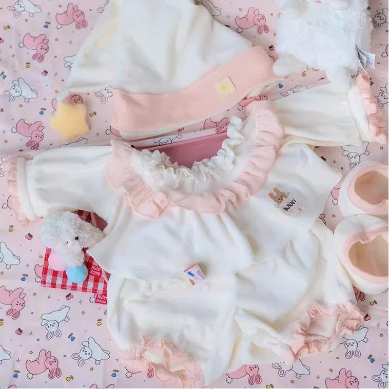Only Clothes For 40cm Plush Pajamas With Nightcap For Sitting Position Non Attribute Cotton Doll Sleepwear Outfit Fans Gift