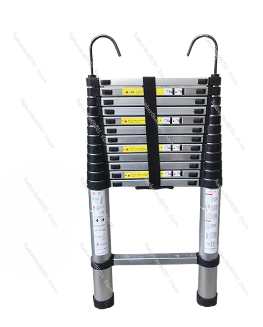 Thickened Aluminum Alloy Ladder with Hook Telescopic Ladder Household Ladder Portable  Lifting