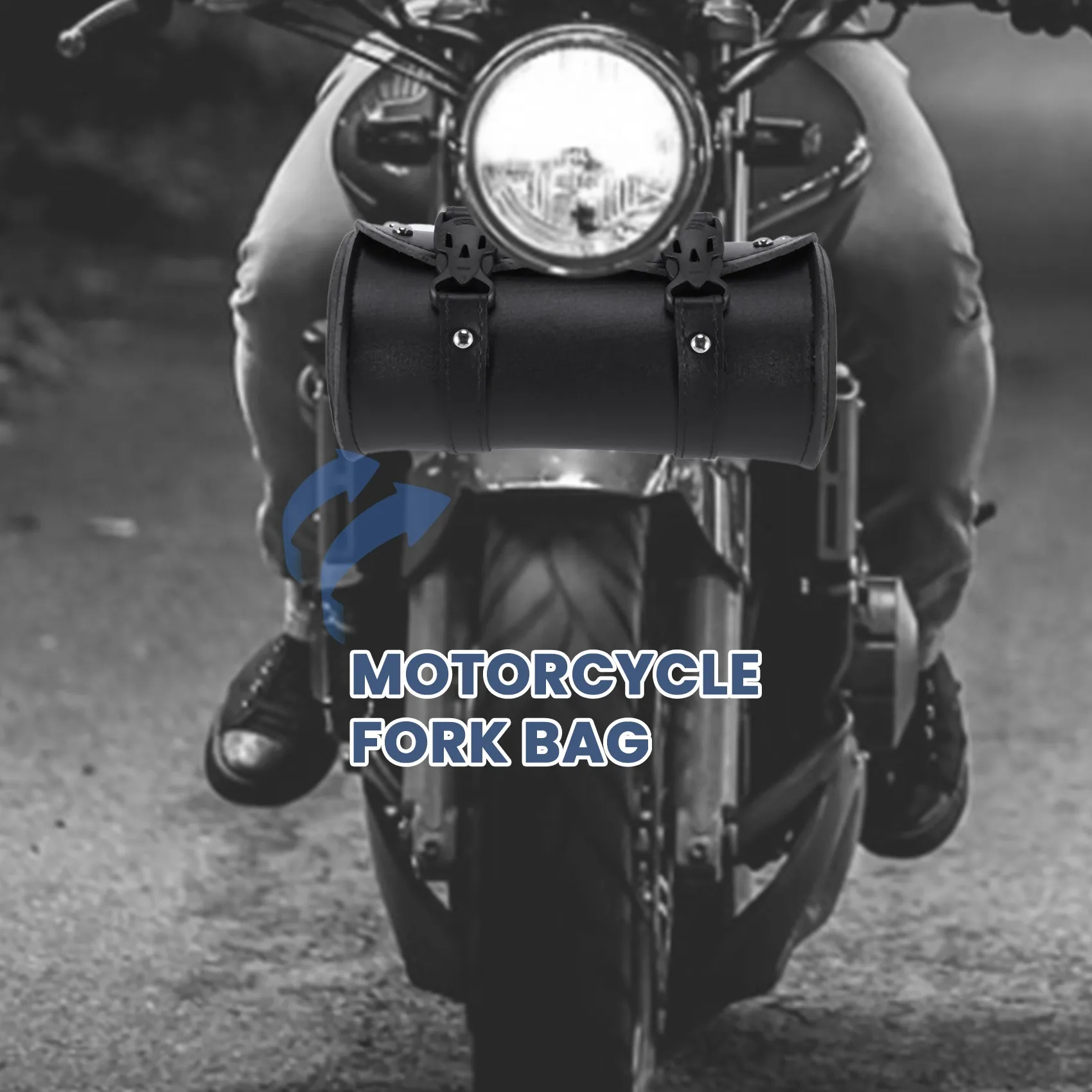 T48C_Motorcycle الجلود أداة عالمية جولة الأسطوانة السرج حقيبة شوكة لحقيبة السفر #2