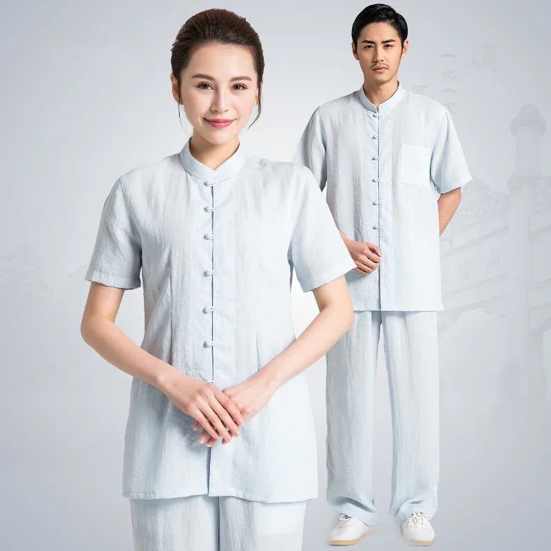 

Summer Tai Chi Clothes Kung Fu Dress Martial Art Uniform Wushu Clothing Short Sleeve Unisex Women And Men Kun Master 2023 New