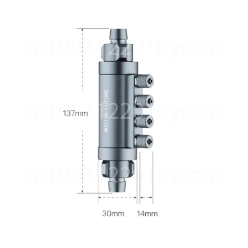 Titration splitter made of aluminum alloy material, external titration outlet with four independent heads and check valves