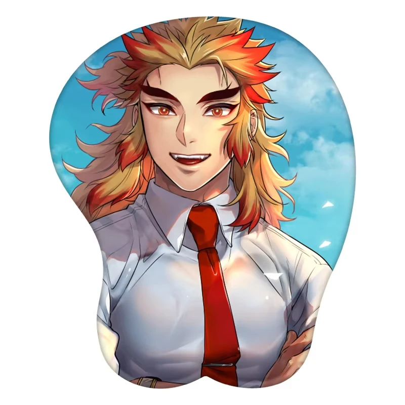 

Rengoku Kyoujurou 3D Mouse Pad Anime Mousepad Wrist Rest Silicone Sexy Creative Gaming Mat Gift