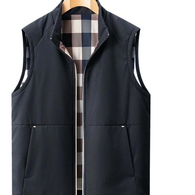 

QYLVAWOY весенне-осенний мужской жилет с капюшоном, однотонный, новый стильный, модный, крутой верхняя одежда, жилет без рукавов для среднего возраста, LJ2724