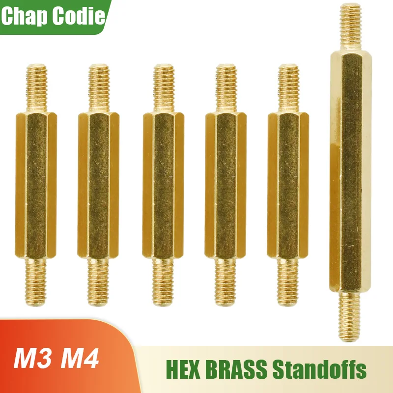 Wholesale M3 M4 Hex Brass Motherboard Standoff Male to Male Rack Stud Spacing Screws PCB Support Pillars Bracket Spacer Bolt