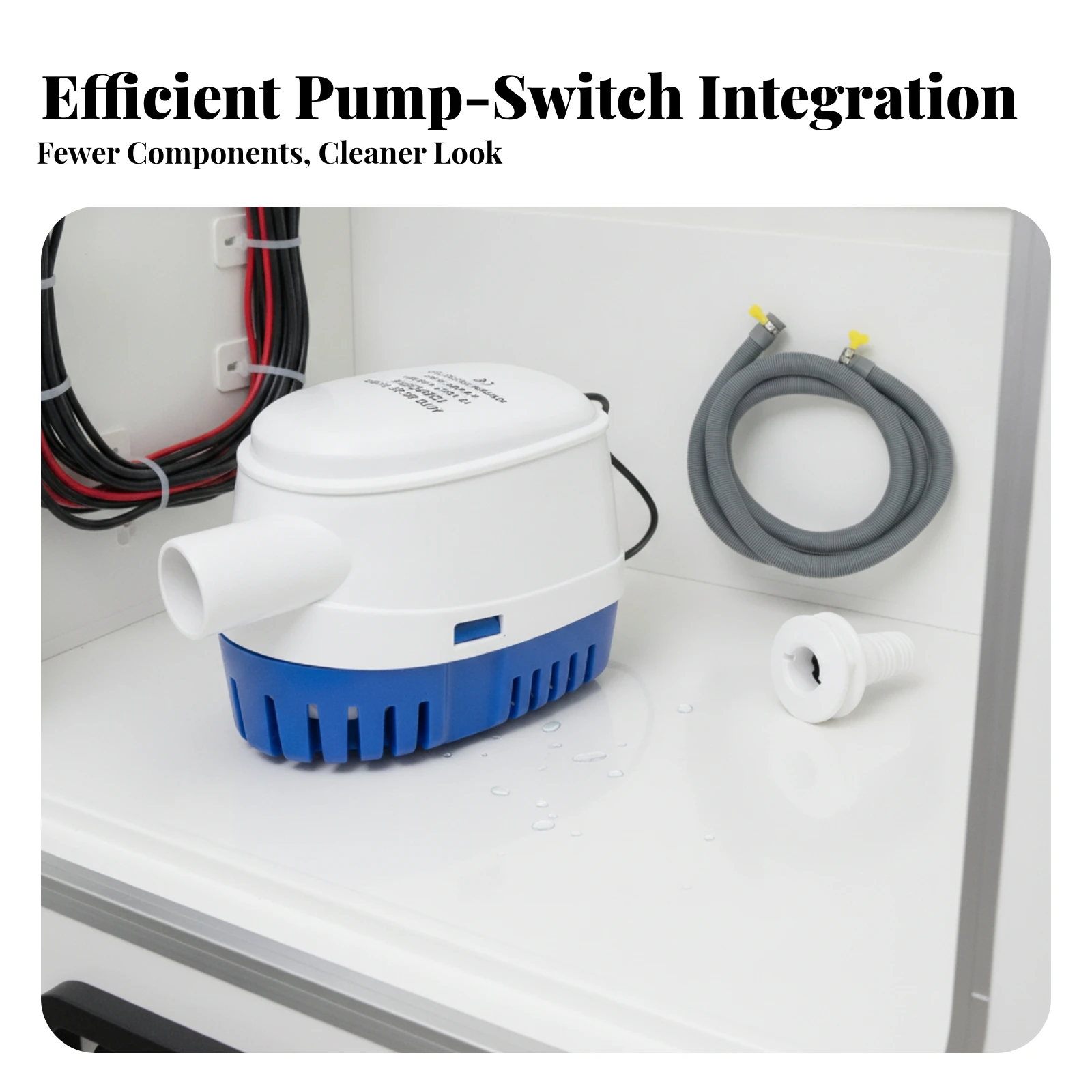 Automatic Bilge Pump Built-in Buoyant Switch Switch Submersible Bilge Pump Marine Gear ABS Shell Hose Kit Included