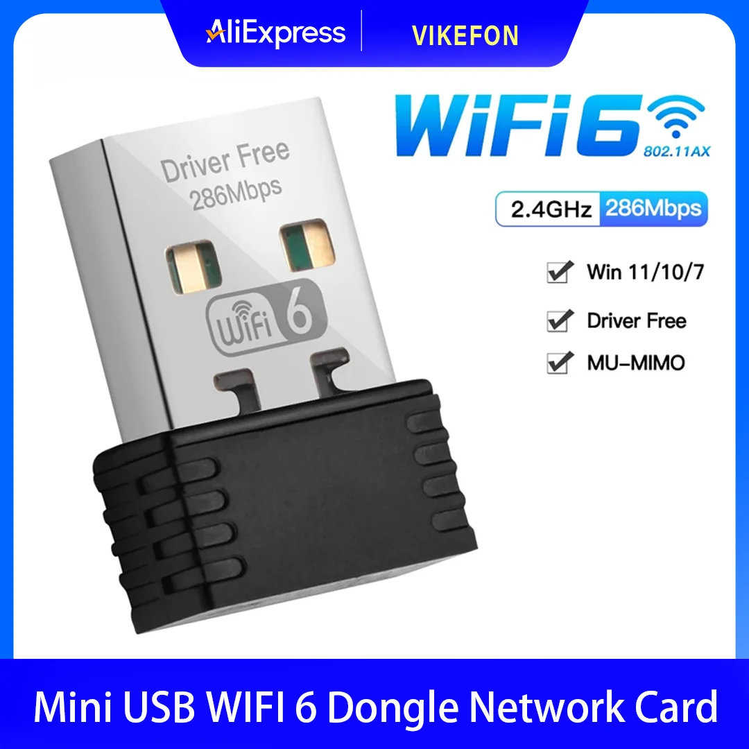 

Мини-USB WIFI 6-ключевая сетевая карта 802.11ax USB 2,4 ГГц Wi-Fi сетевой адаптер драйвер бесплатно для ПК ноутбука Windows 7 10 11