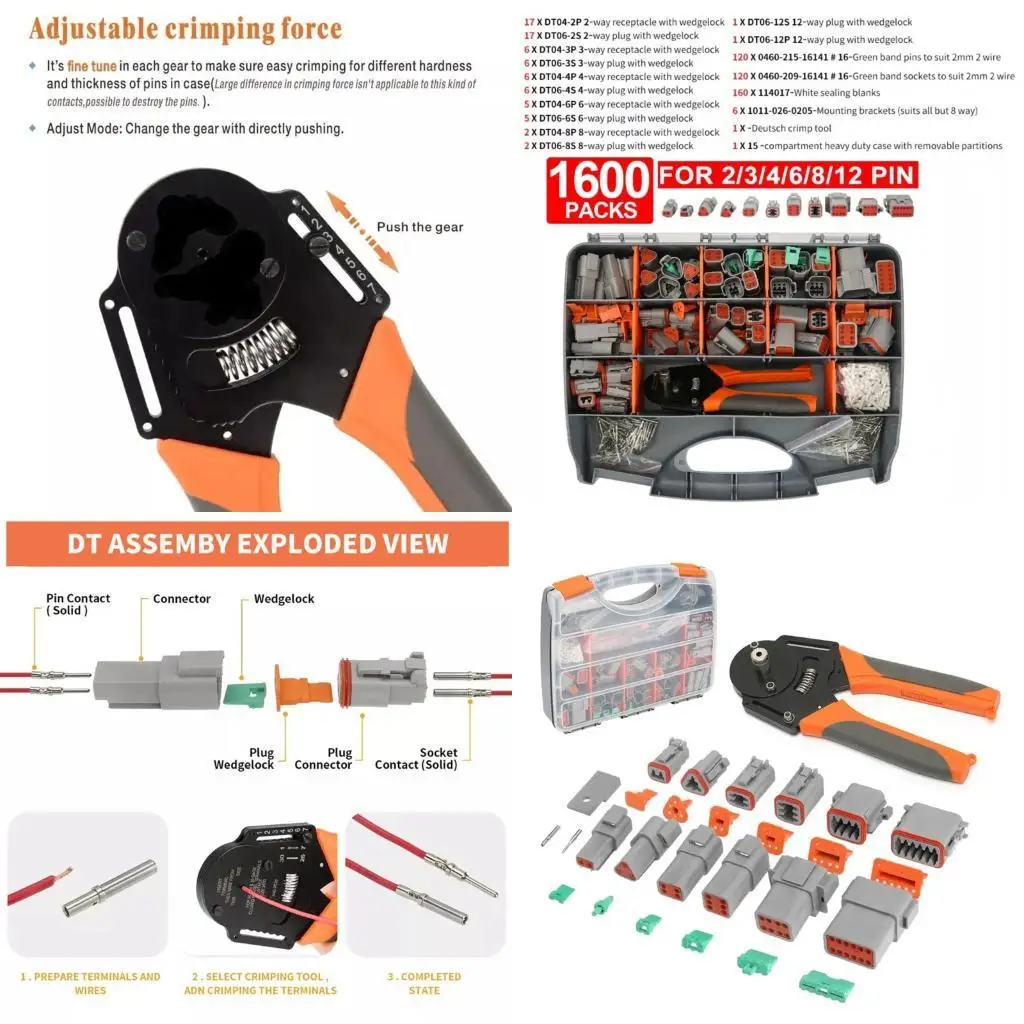 

02DE 1600pcs Connector Waterproof Design Multiple Pin Option Automotive Marine Use