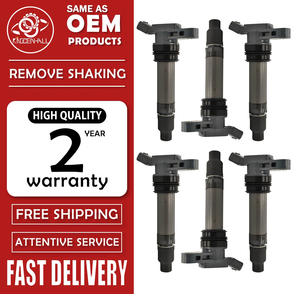 

6PCS New Ignition Coil For Volvo S80 S60 V70 XC60 XC70 XC90 Land Rover Freelander 2 06-14 30684245 LR002954 6G9N12A366 306842450