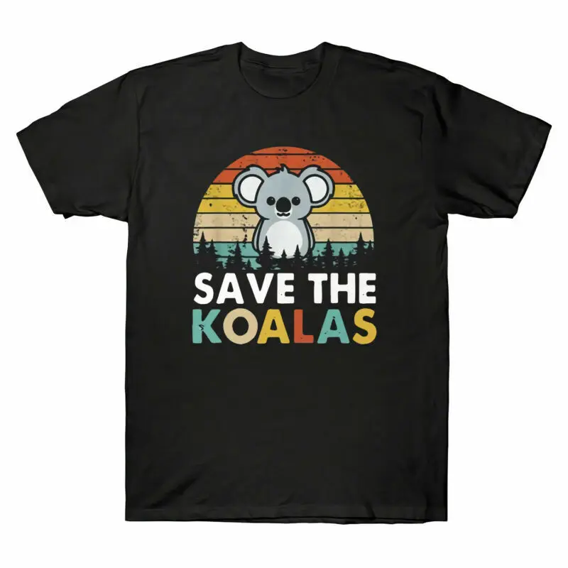 

Футболка мужская черная с надписью «Save The Koalas Bear»