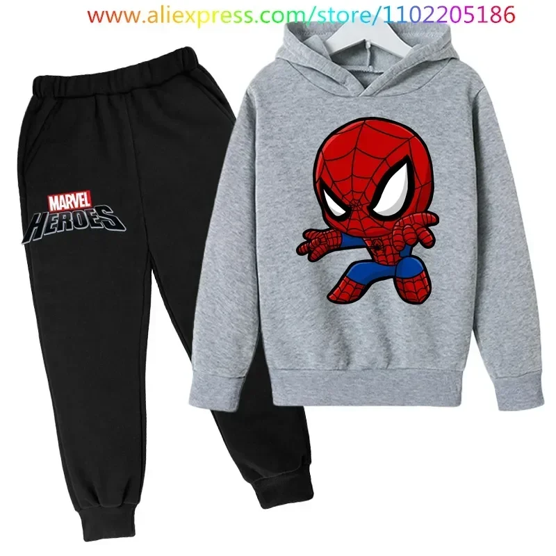 Spiderman Hoodies Kids Tracksuits Boy Girl Sweatshirt Clothes Set Super heros Hooded Pants Suit Children Pullover Sportwear