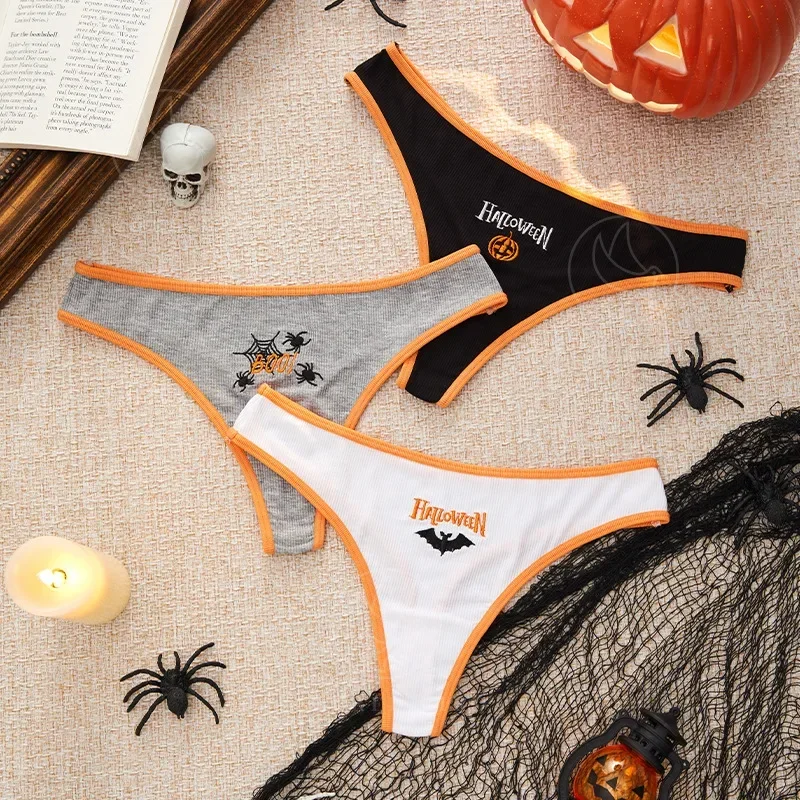 

Halloween Pattern Underwear Thongs Women's sexy thin G-string T Pants Comfortable Breathable Low Rise Panties