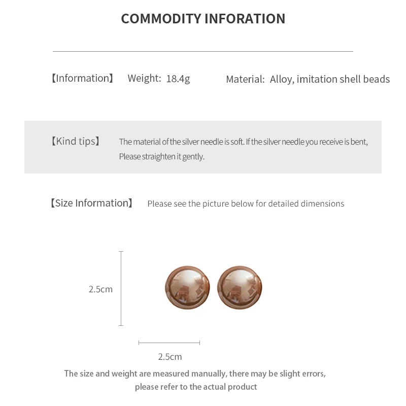 Large Round Imitation Pearl Stud Earrings For Women French Fashion Style Versatile New Earring Light Luxury Jewelry Wholesale K-