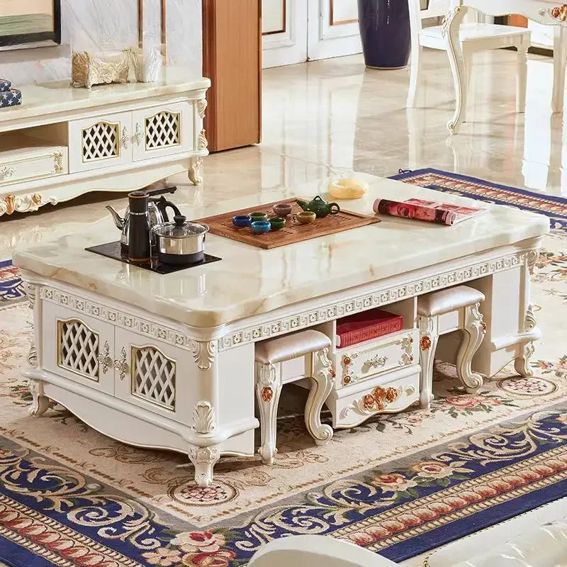 Extendable Designer Coffee Table Style Irregular Minimalist Luxury Coffee Table Modern White Meuble Salon Living Room Furniture