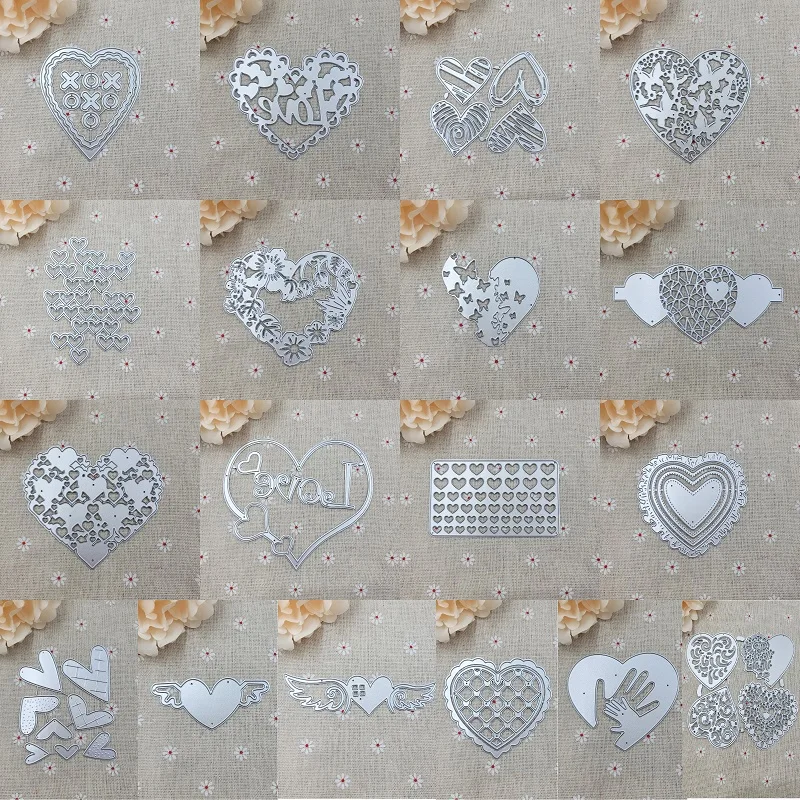 

Various Heart Metal Cutting Dies Scrapbooking Stencil Heart Die Cut Decoration DIY Embossing Album Paper Cards Gift