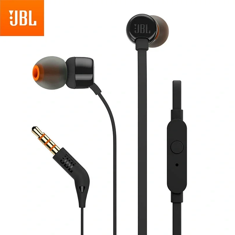 JBL T110 有線イヤホン マイク付き 9mmダイナミックドライバー 重低音 ノイズアイソレーション ソフトイヤーチップ付き 電話 ラップトップ 音楽 通話用