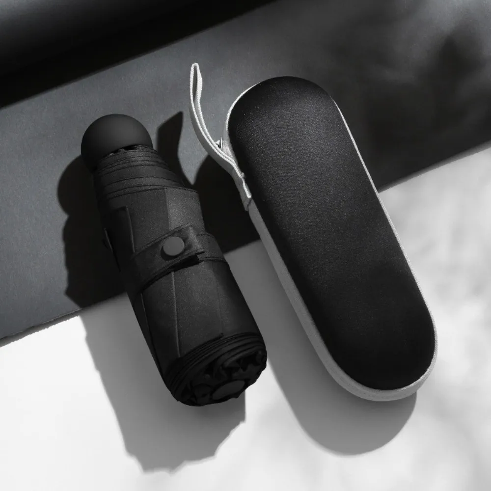 

Однотонный мини-зонт от солнца, усиленный, 5-секционный, 8-спицевый, ветрозащитный, с чехлом для хранения, складной зонт