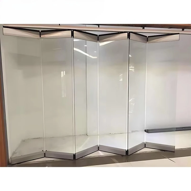 

Frameless accordion terrace sliding aluminum door glass curtain folding door interior partition wall aluminum glass door