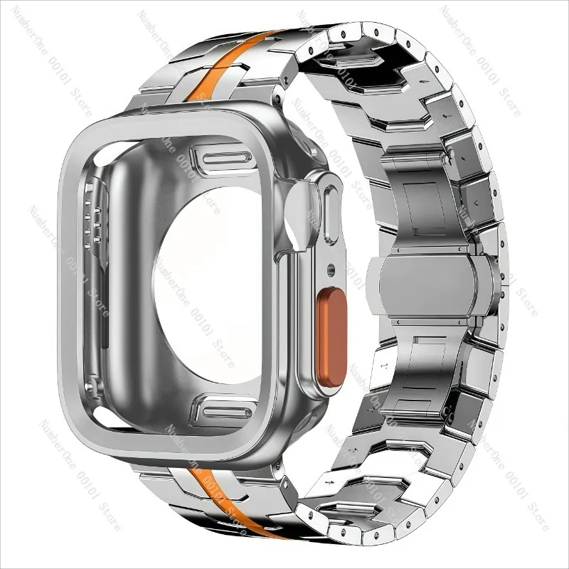 Premium Steel Armor Metal Watch Band Stainless Steel Bracelet Strap for Smartwatch Men Women Heavy Duty Wristband Replacement