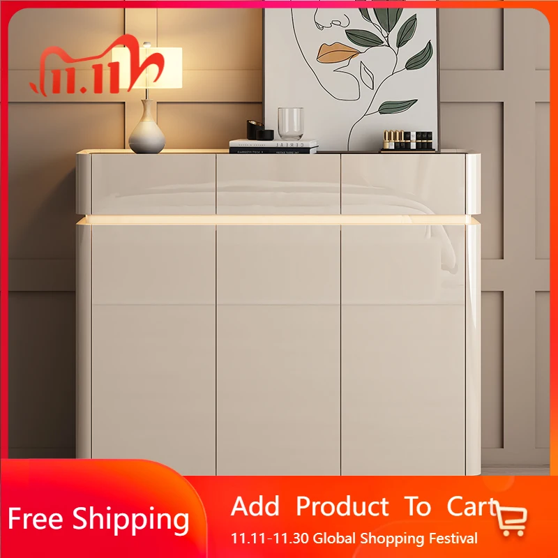 

Luxury Storage Shoe Cabinet Organizer Mobile Living Room Box Designer Slippers Shoe Shelf Vertical Zapatero Shoemakers Furniture