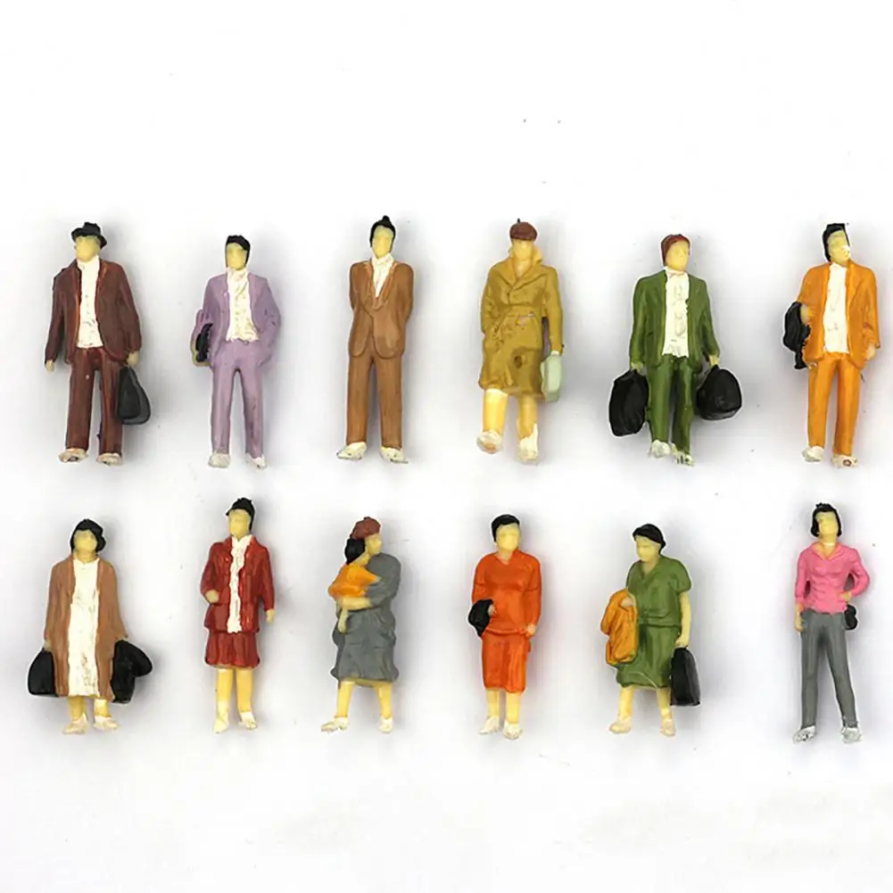 100Pcs/Set People Figure 1:100 Mini Construction People Model Vivid Painted Figure Landscape Sand Model Doll House Miniature