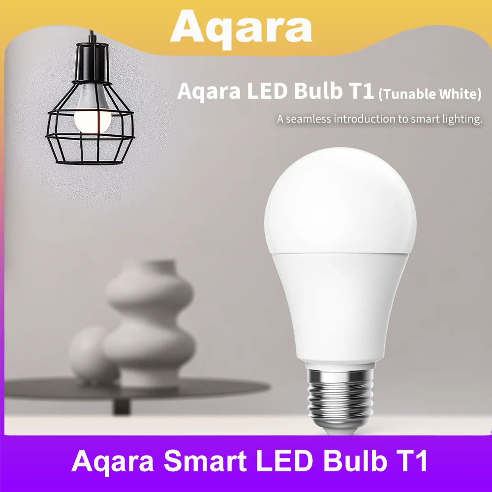 

Умная Светодиодная лампа Aqara T1 Zigbee 3,0, Bluetooth, E27, 2700K-6500K, 220-240 В