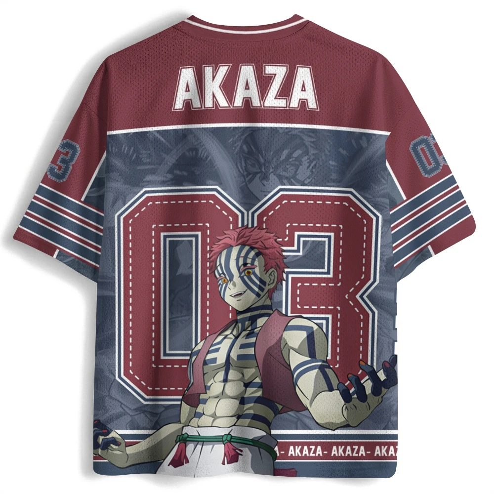 Ghost Slayer Blade Komatsu Anime Mesh V-neck Shirt T-shirt for Men and Women Q Version Manga Portrait Street Style