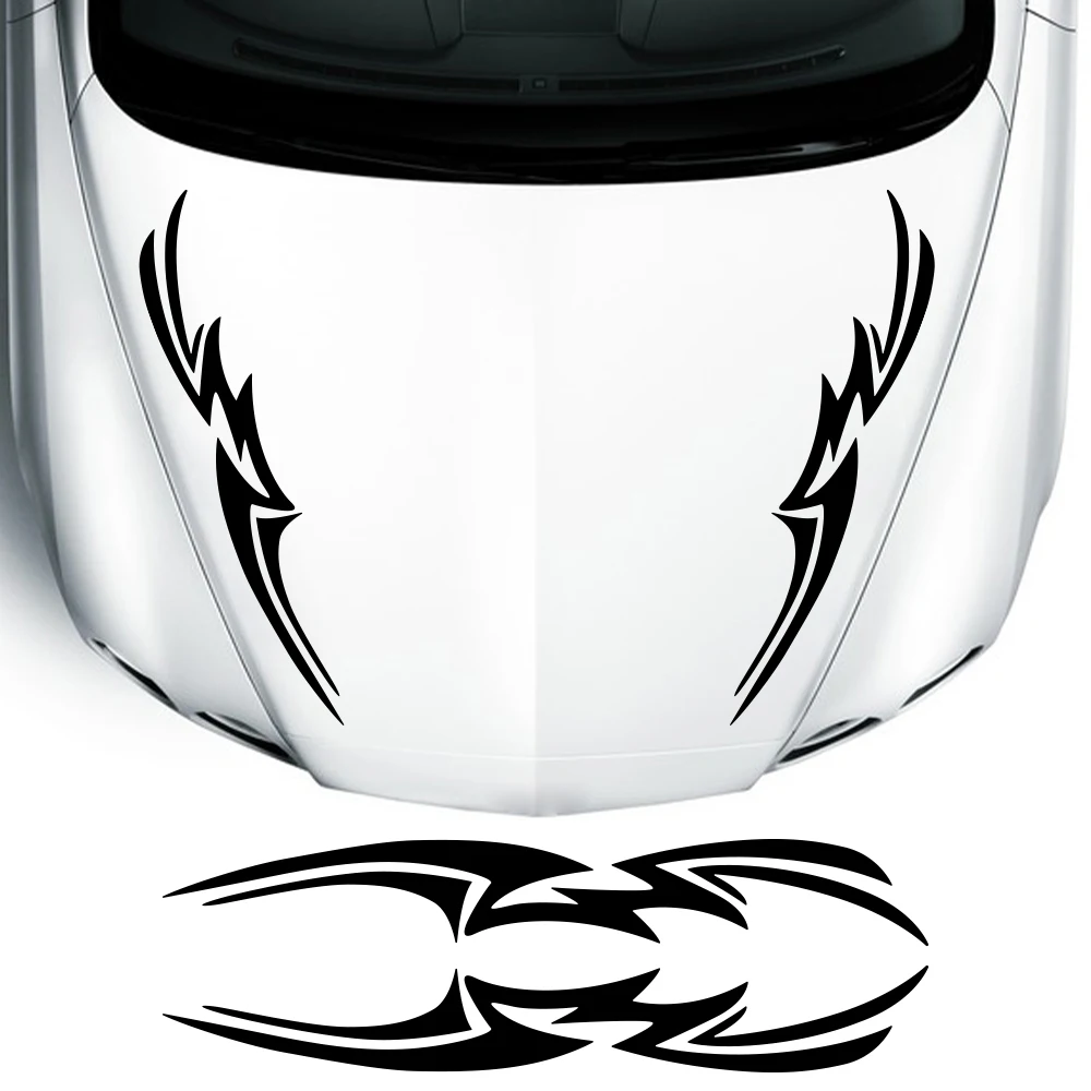 2PCS Car Engine Hood Stickers Crab Shaped Pincer Graphics Vinyl Decals PVC Car Bonnet Styling Decoration Stickers Accessories