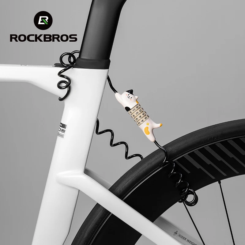 ROCKBROS Cycling Lock Password Helmet Lock Creative Ultra-Light Cat Steel Bicycle Cat Lock Anti Theft Bike Lock Accessories - view 4