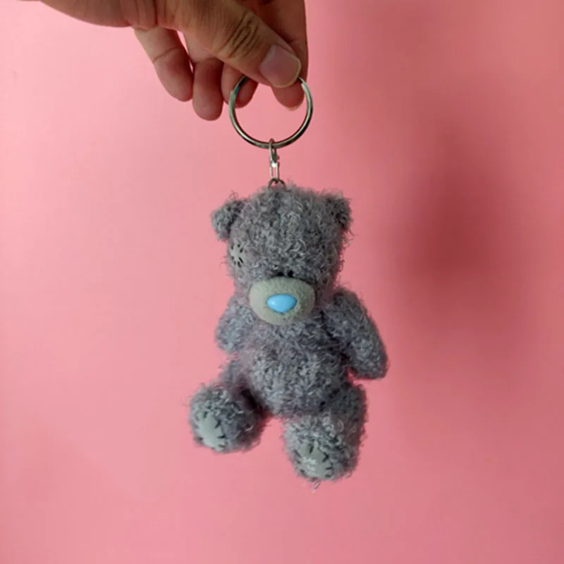 Beggar Bear Pendant Bag Decoration Key Ring Chain Tatty Teddy Plush Toy Stuffed Doll Cartoon Animal Patch Ted Girl Friend Gift