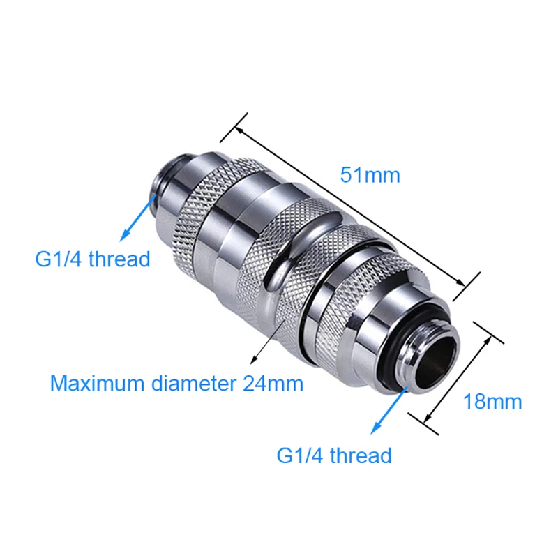 PanoCooling G1/4 Male to Male Double Shut-Off Quick Disconnect Fitting PC Water Cooling Quick Coupler Custom Liquid Cooling
