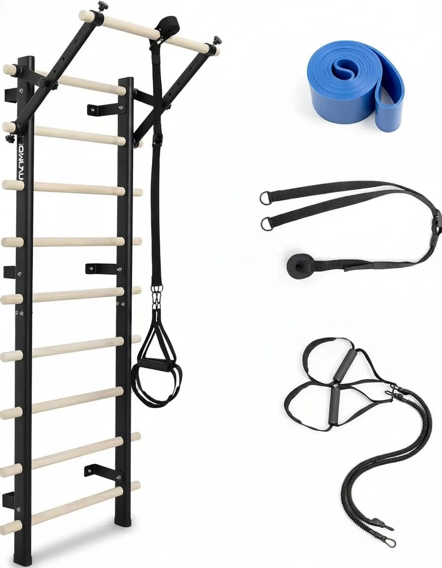 

Steel Swedish Ladder, 2.5mm Wall Bars, 800x445x2226mm Gymnastics Equipment for Home and School Strength Training
