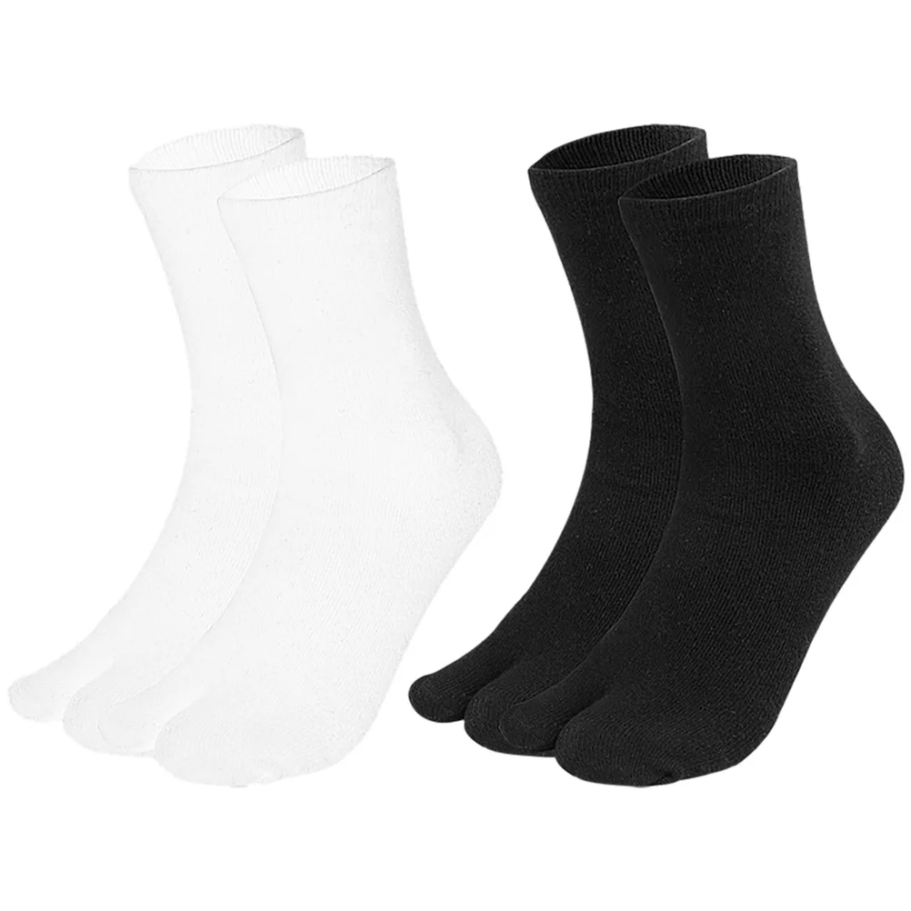 

2 Pairs Tabi Socks Split Toe Women Japanese Sandals Separating for Separated Mens Middle Tube Five