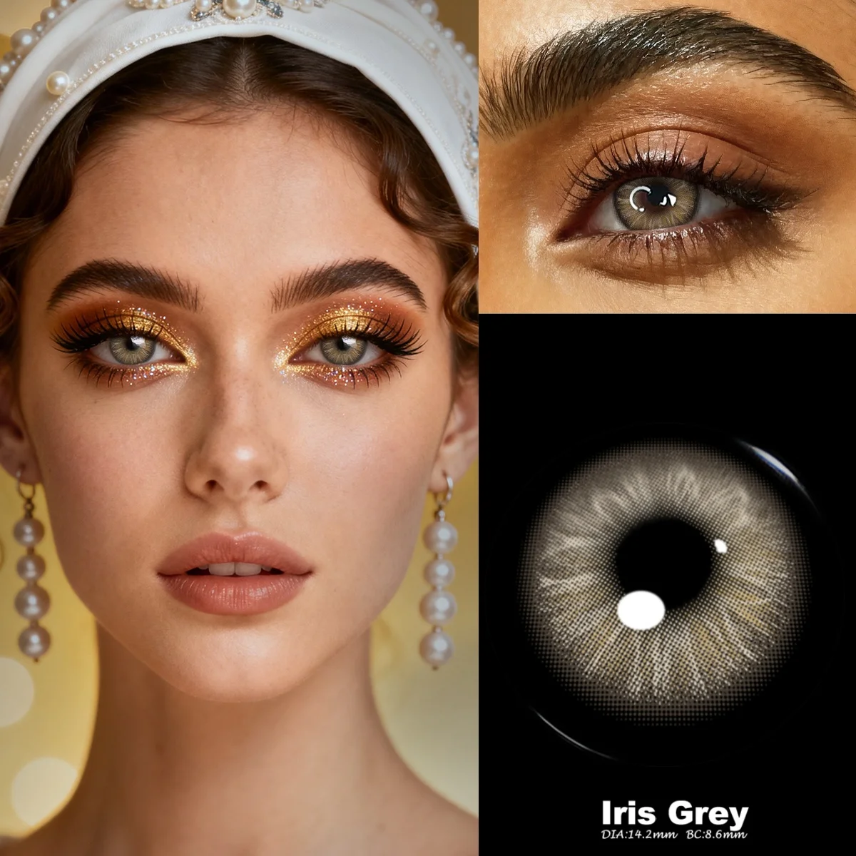 VISUASHOW Iris Blue farbige Kontaktlinsen mit Sehstärke, halbjährlich, für kleine Pupillen, natürliche Make-up-Linsen – Detail 13