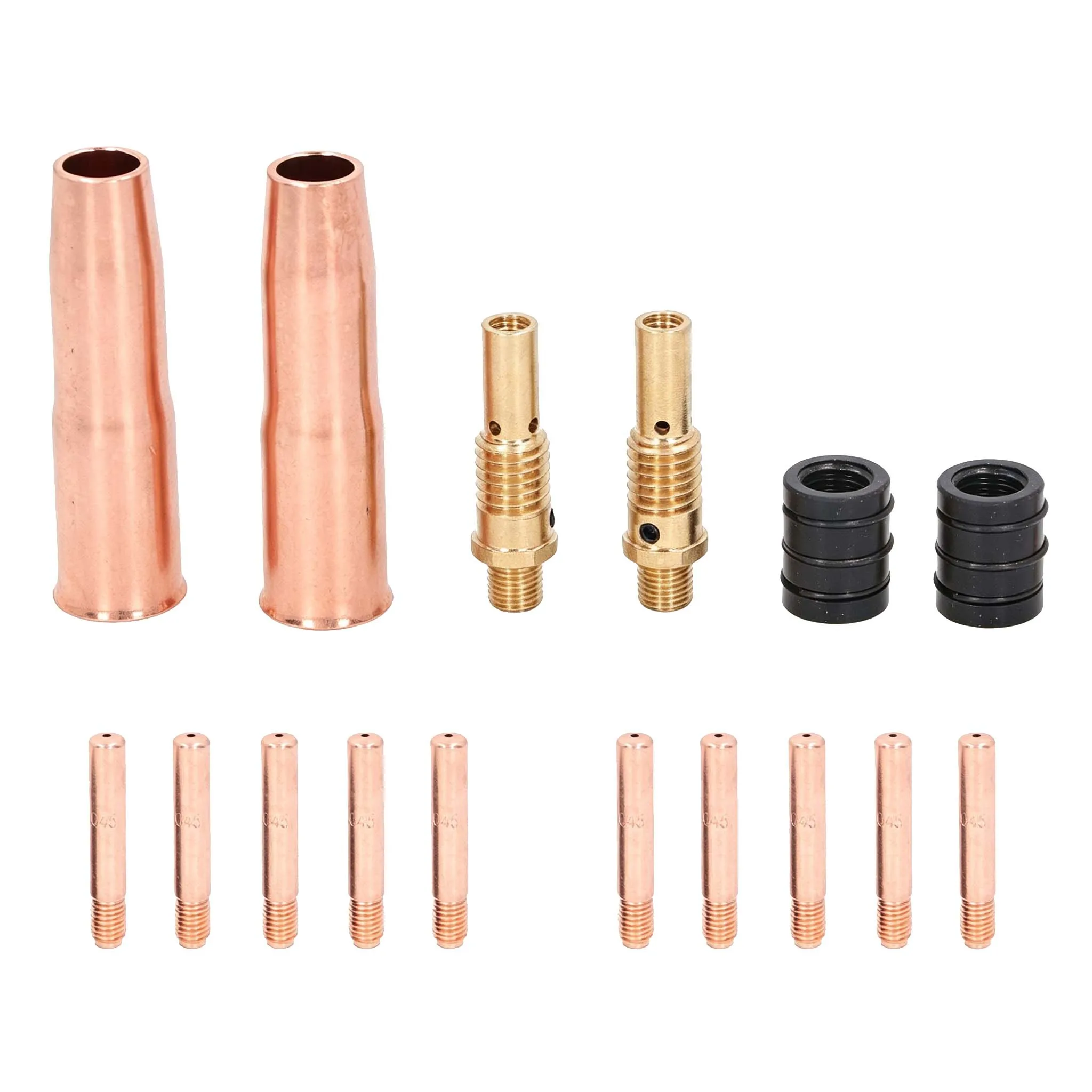 16Pcs FOR Mig Welding FOR Torch Tip Nozzle Diffuser Adapter Kit Replacement FOR MIG Welding Parts Nozzle Set