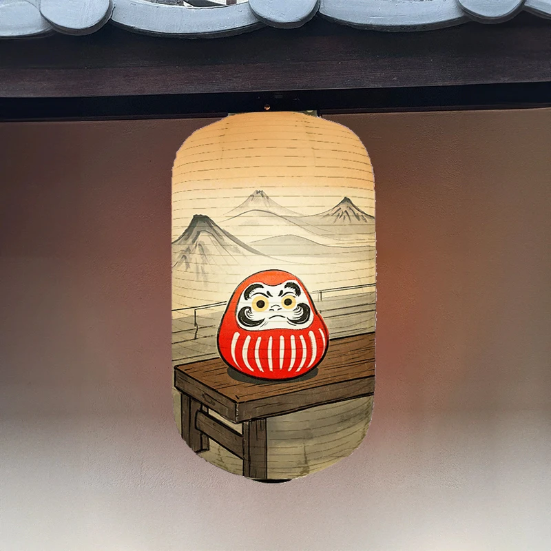 Japanese Ukiyo-e Style Cloth Lantern Wish Dharma Lantern Restaurant Izakaya Cuisine Izakaya Pub Bistro Decor Advertising Sign