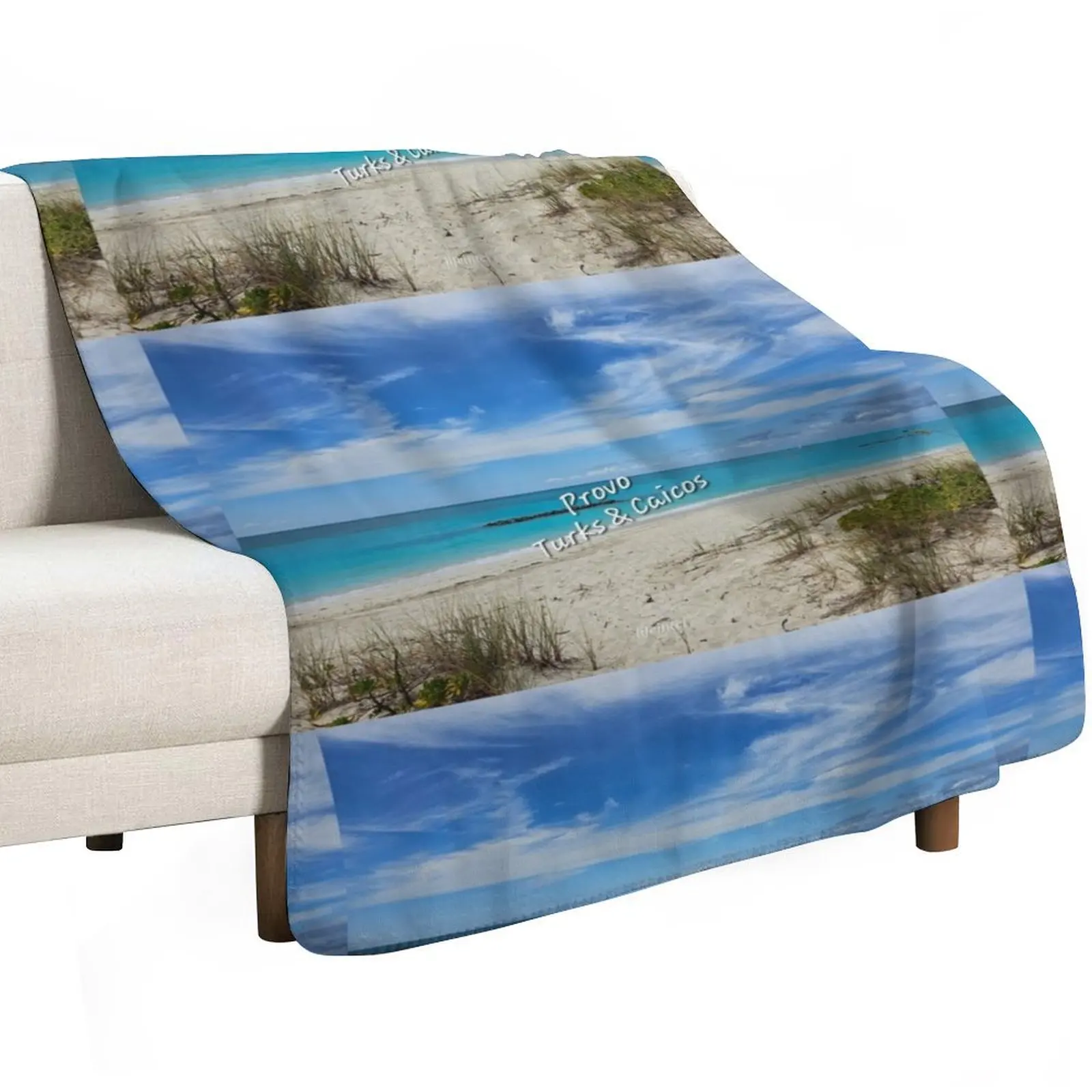 Blue Skies White Sand Throw Blanket Decoratives Luxury St Thin christmas gifts Softest Luxury Thicken Blankets