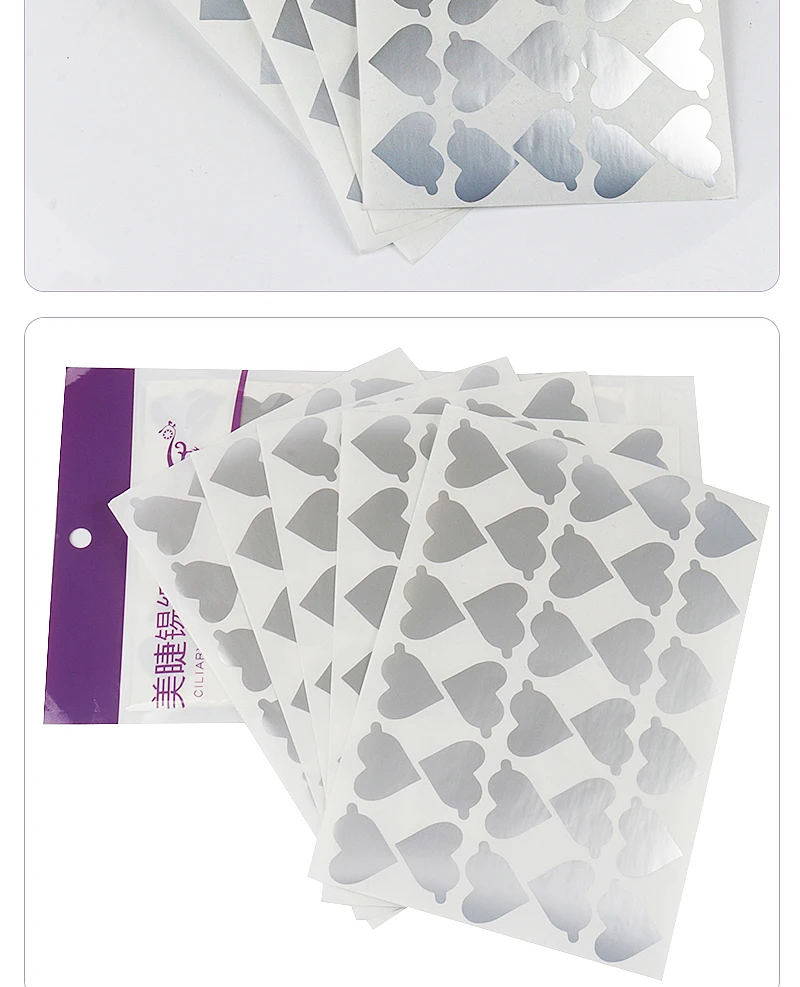 300 Stück Einweg-Wimpernkleberhalter Folienpalette Wimpernverlängerungs-Klebepads Herz-Wimpern-Sticker Ständer für Wimpern-Jade-Stein – Detail 9