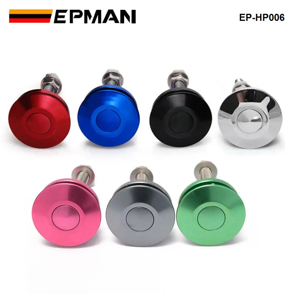 EPMAN Universal Push Button Billet Hood Pins Lock Clip Kit Car Quick Latch EP-HP006