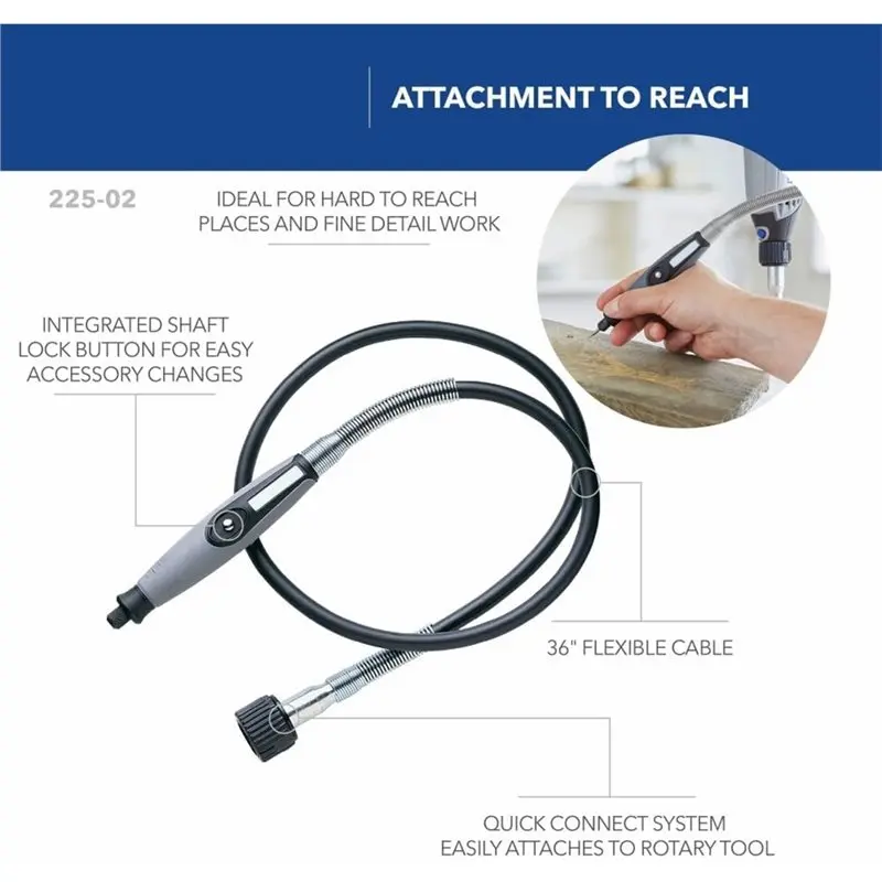 

【HOT ITEMS】For Detail Metal Engraving Flex Shaft Rotary Tool Attachment With Grip 36" Cable, For Engraver& Mini Sander- 225-02