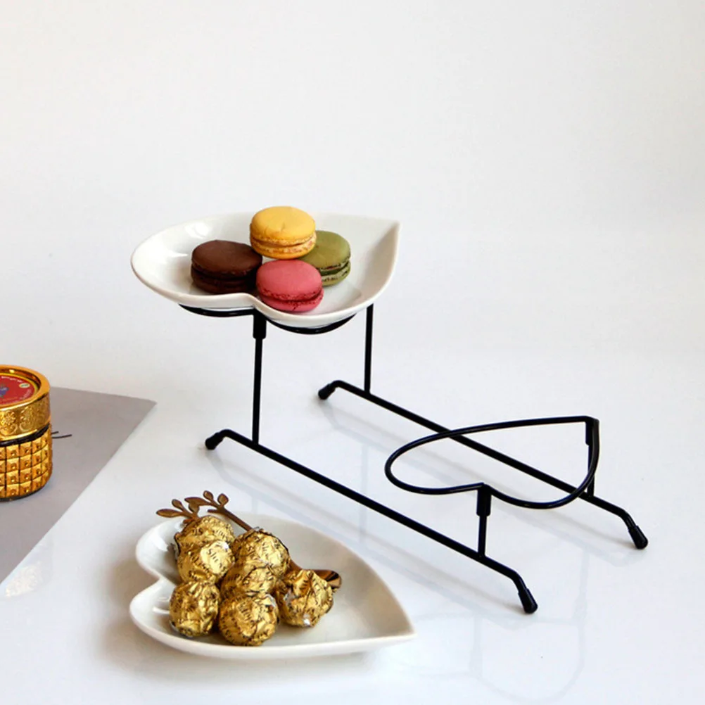 

1Set Fruits Holding Tray 2-Tier Design Simple Fashion Dessert Display Tray for Sushi Cake Appetizer Holder Home Decor