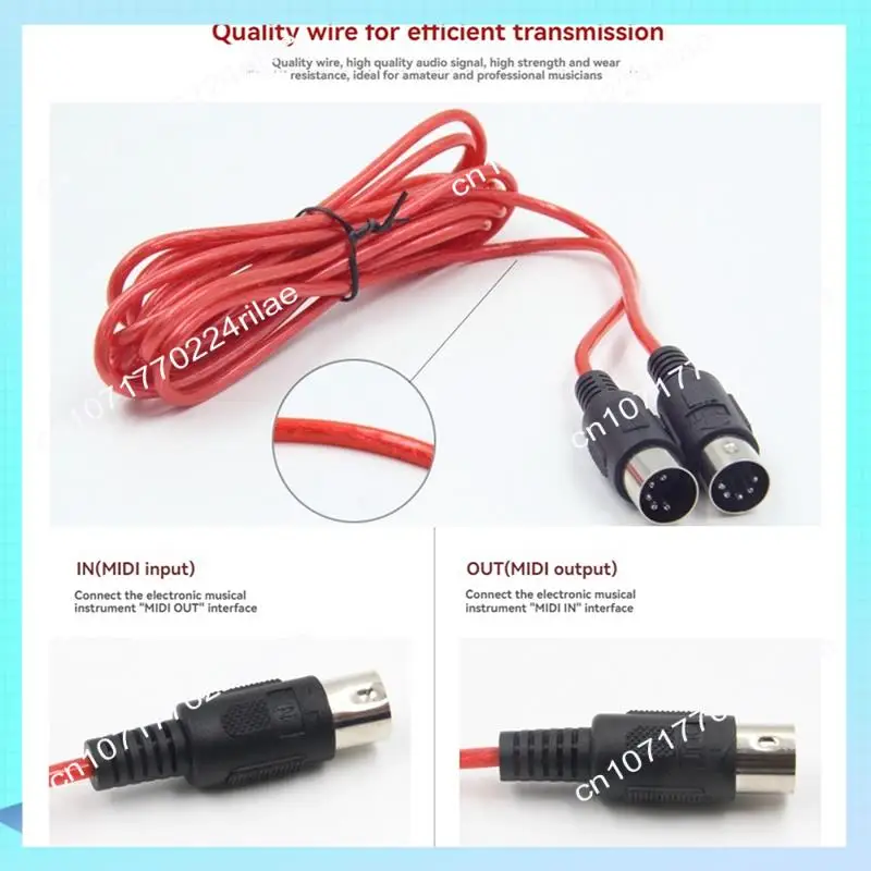 A17Z MIDI Extension Cable 5Pin Male To Male MIDI Cable For Electric Piano Guitar Instrument PC Cable 5M