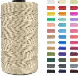 1.5mm 200m Polipropylen Macrame Cord Yarn art cord yarn Colored Knitting Crochet Bag Cord Crafts for Hangings Underplate Rug