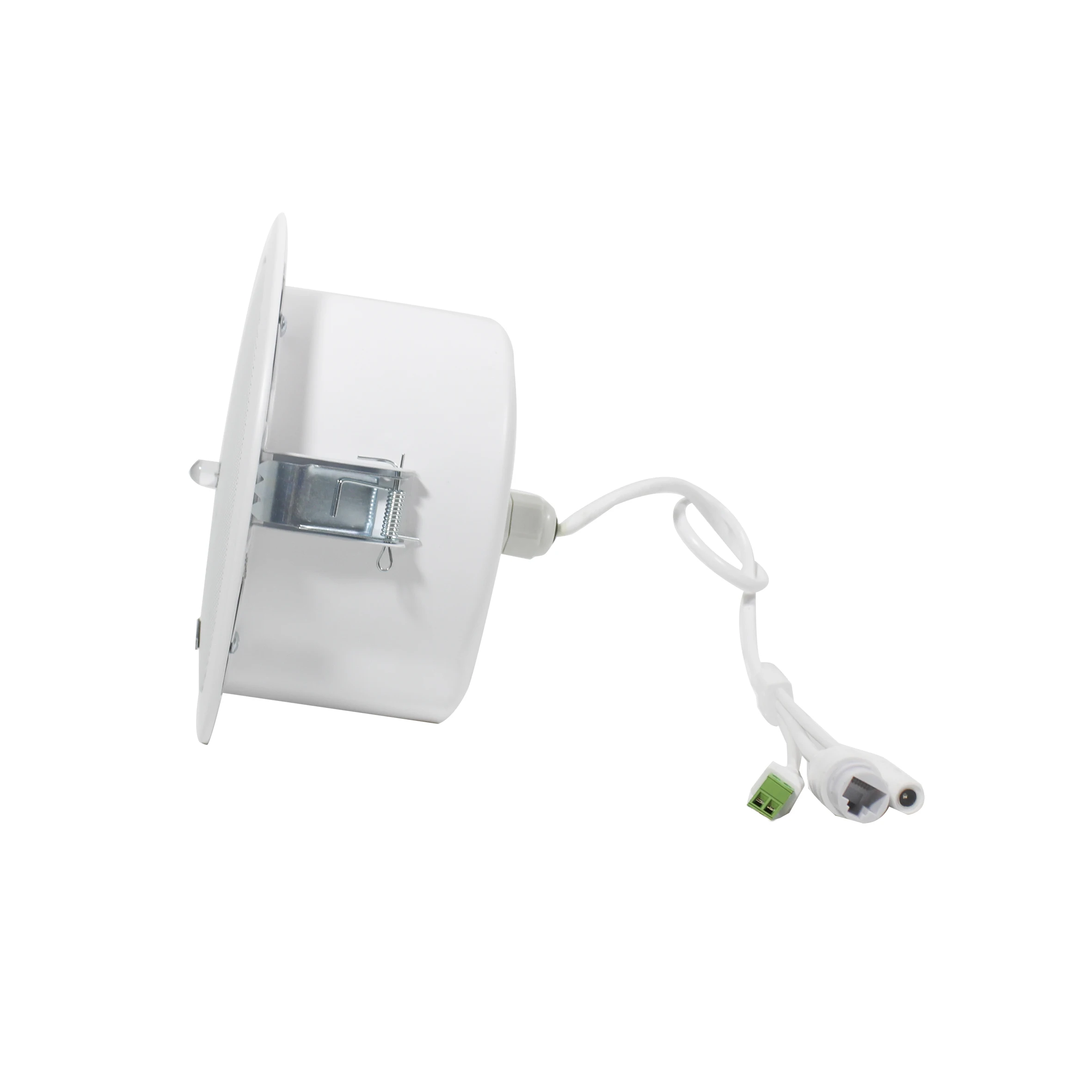 Haut-parleur de plafond actif avec microphone intégré, réseau T PA RJ45, 15W, SIP, lumière à 15W, Fire avant