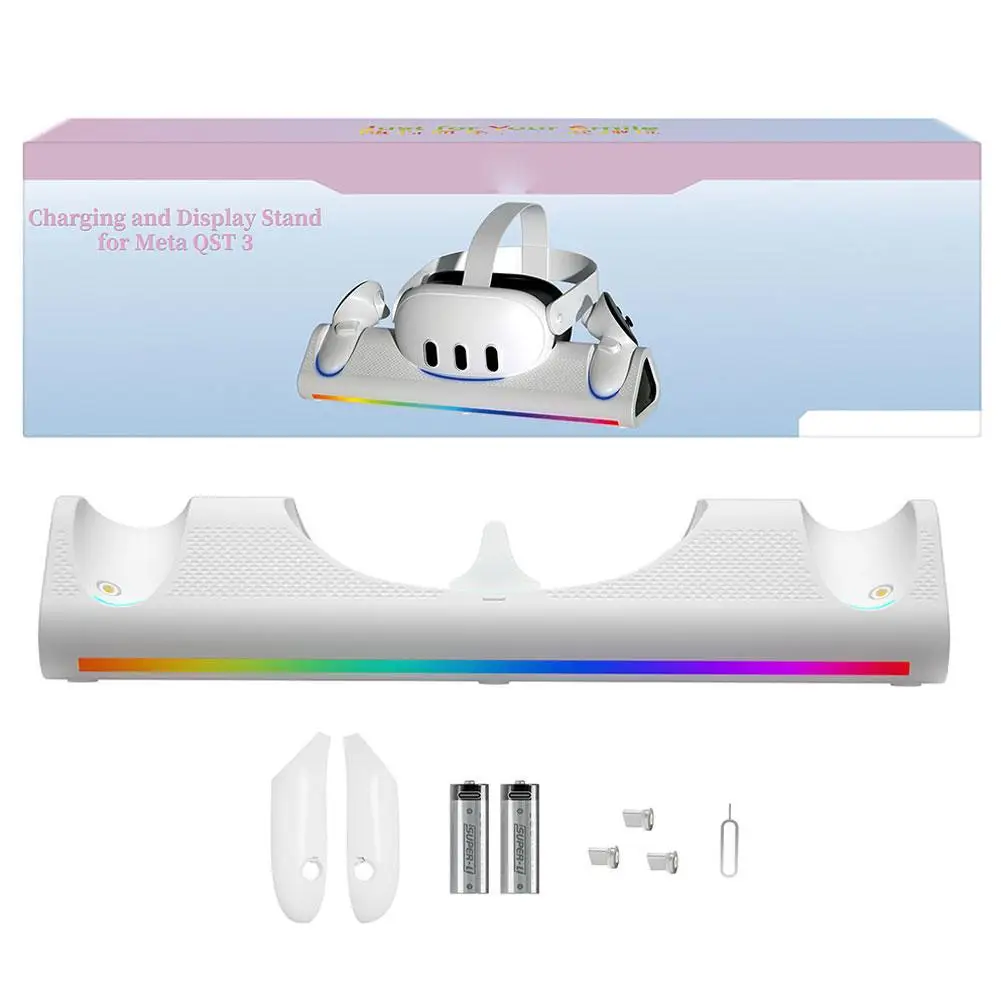 Imagem -04 - Adaptador de Carregamento sem Fio para Meta Oculus Quest Rgb Light Doca de Carregamento vr Acessório Capacete Carregador Rápido Base st E3n3