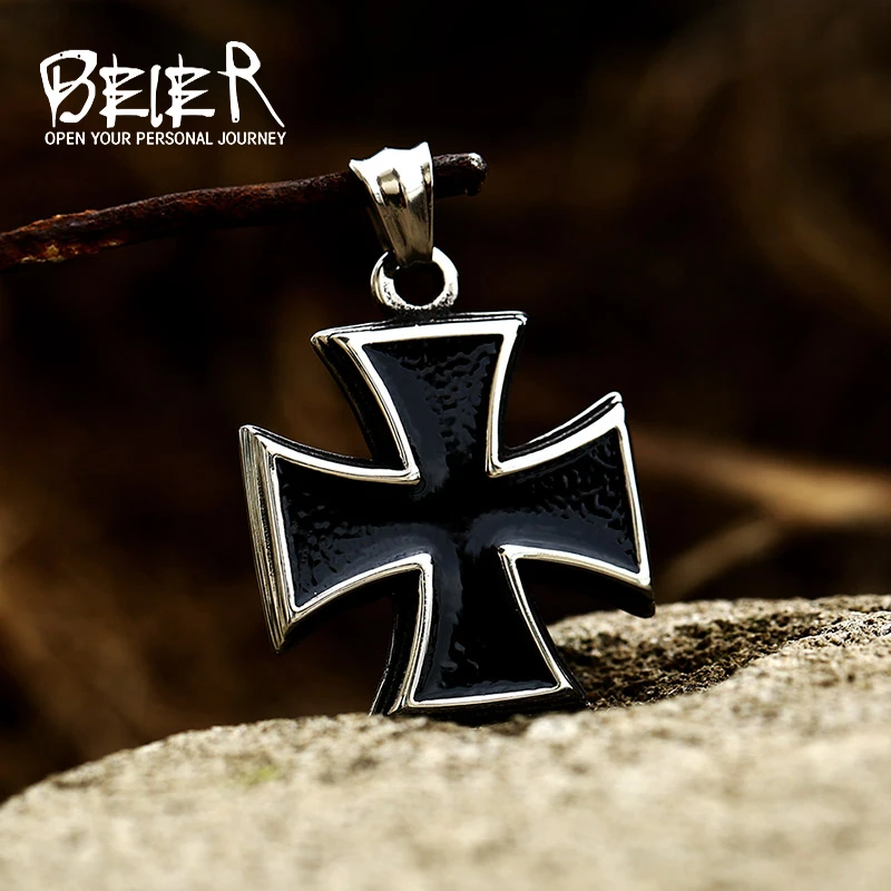 Beier New Store 316L Stainless Steel Pendant Necklace Vintage Cross Pendant Charm Men\'s Pendant High Quality Gift LLBP8-250P