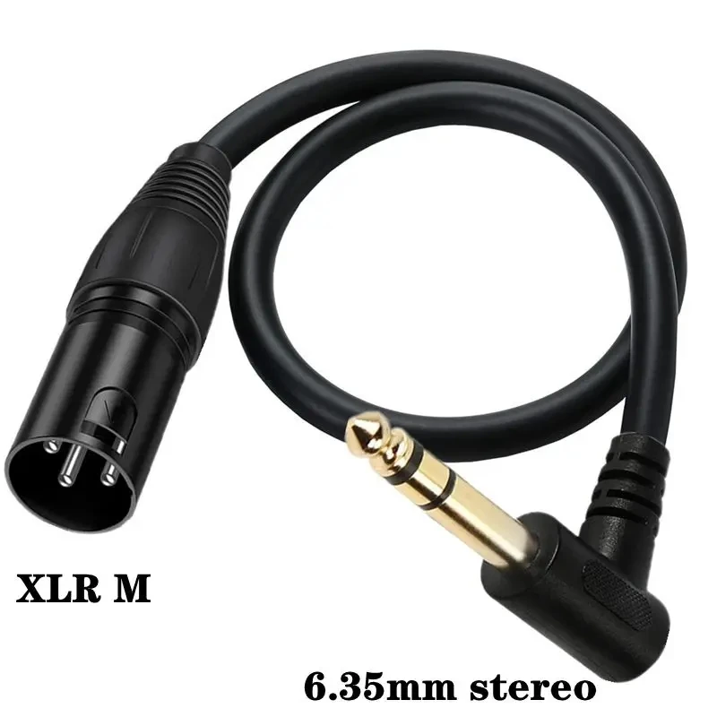 Environmentally Friendly Pure Copper Core XLR Male Female To 90 ° Elbow 6.35mm Stereo Male Amplifier Mixer Guitar Adapter Cable