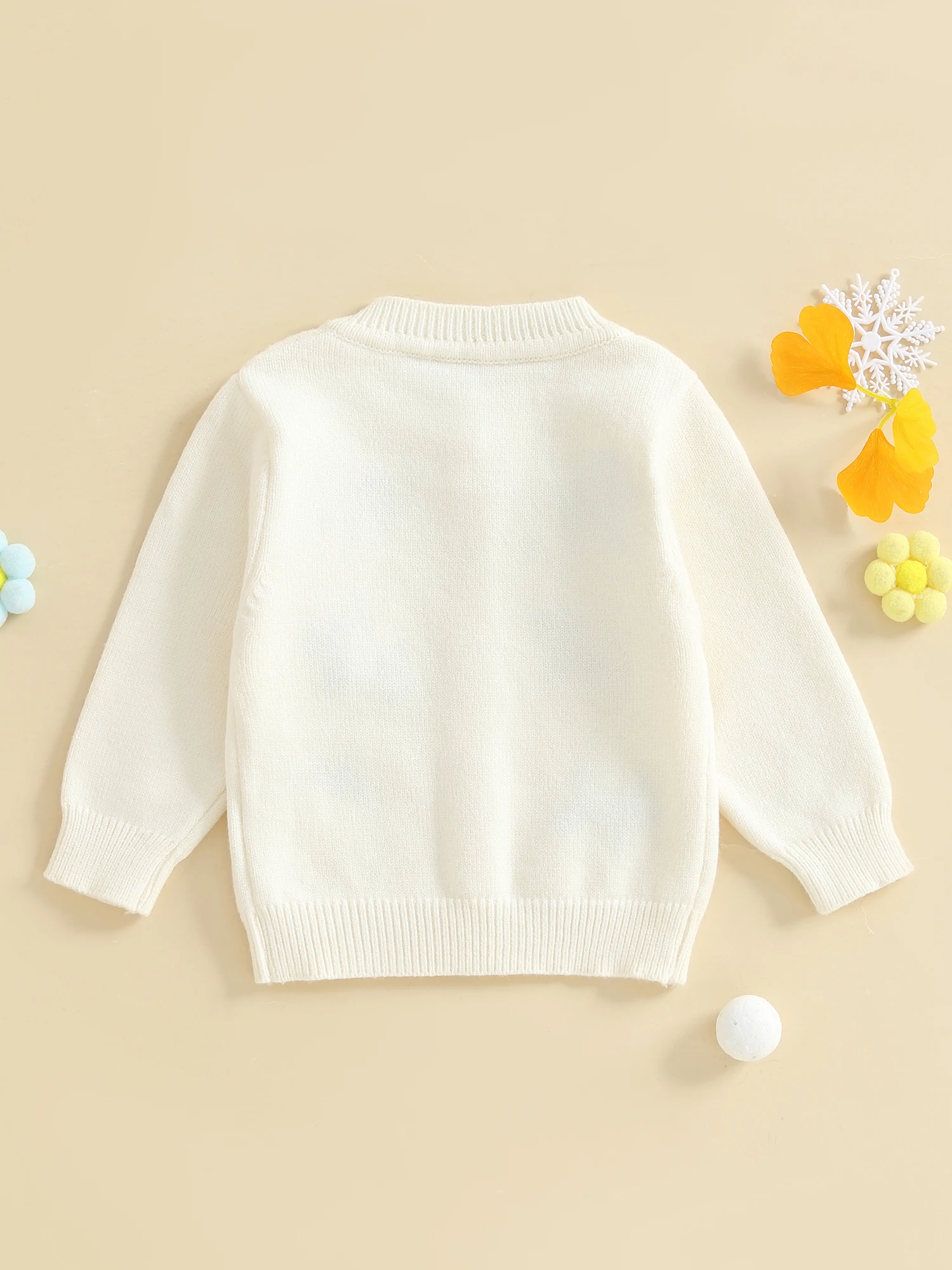 

Adorable Toddler Autumn Cardigan Sweater with Cute Puppy Embroidery Button Closure Crew Neck Long Sleeves and Knit Design