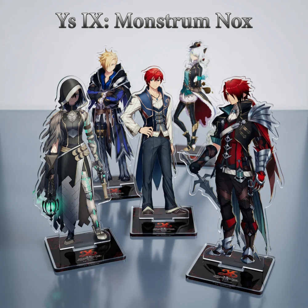 

Game Ys IX: Monstrum Nox Adol Christin White Cat 15CM Anime Acrylic Stand keychain Cosplay Collection of peripheral figurines