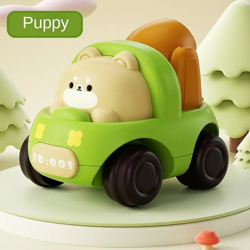 4 Pcs Inertia Cartoon Animal Engineering Vehicle High QualityTipper Boy Interactive Sliding Car